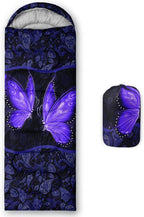 HOSIMA Butterfly Sleeping Bags for Adults and Kids for Camping,Black Gothic Ultralight Sleeping Bag for Cold Weather Summer.