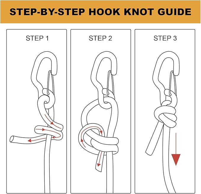 Ayaport Rope Ratchet Tie Down with Safety Lock Clip 1/4" x 12' Heavy Duty One-Piece Adjustable Kayak Straps for Tent, Tarp, Canopy Tie Downs, 4Pk Orange