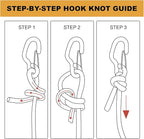 Ayaport Rope Ratchet Tie Down with Safety Lock Clip 1/4" x 12' Heavy Duty One-Piece Adjustable Kayak Straps for Tent, Tarp, Canopy Tie Downs,2Pk Orange