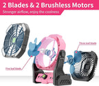 20000mAh Rechargeable Fan Battery Powered Operated,Portable Rechargeable Pink Camping Fan with LED Lantern,270°Rotation,USB Table Fan Pink Camping Accessories Battery Fans Portable