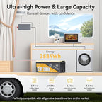 Power Queen 12V 280Ah PLUS LiFePO4 Battery Low-temp Protection Group 8D, Deep Cycle Lithium with 200A BMS, 3584Wh Energy, Up to 15000 Cycles for Truck, RV, Motor Home, Marine