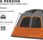 CORE Tent for Family Camping | 4 Person & 6 Person Portable Camp Tent with Carry Bag for Outdoor Car Camping | Included Gear Loft Organizer for Camp Accessories