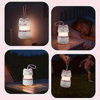 WORKPRO 2-Pack Kids Camping Lanterns with RGB Lights, Battery Powered with Lanyard, Fun Night Light Gifts for Kids - Unicorn Design