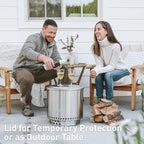 Solo Stove Ranger Amazon Exclusive Fire Pit Bundle | Portable & Smokeless | Includes Stand, Lid & Shelter | Ideal for 2–4 People | Stainless Steel, 15"x15", 22lbs