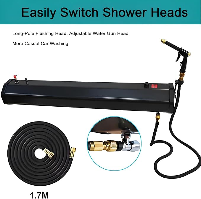 Multi-Function Solar Shower Tank Outdoor - Roof Rack/Vehicle Mountable Portable Water Reservoir for Camping, Overland Expeditions, Car Washing & Outdoor Activities 18L