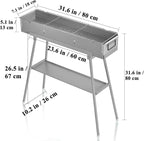 Portable Charcoal Grills, Stainless Steel BBQ Grill with Foldable Stand Adjustable Air Vents, Kebab Skewer BBQ Barbecue Grill Kit for Garden Backyard Party Picnic Travel Outdoor Use (31.6x7.1inch)