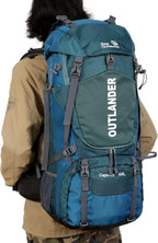Hiking Backpack Camping Light Travel Backpack for Men Women with Shoe Compartment Rain Cover Can Hang Water Bag Green Blue Black Optional for Hiking Camping Traveling 60L Capacity