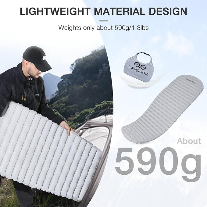 Self Inflating Sleeping Pad for Camping with Inflating Bag, Compact Lightweight Camping Mat, Outdoor Backpacking Hiking Traveling Airpad Camping Air Mattres