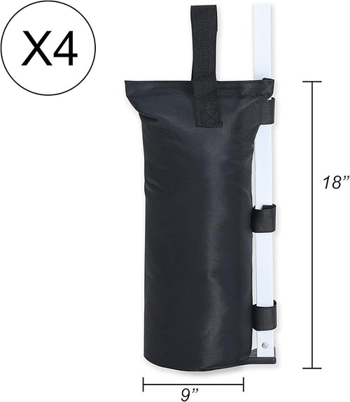 ABCCANOPY Canopy Weights Set of 4-120LBS Sand Bags for Pop up Tent, Weight Bags for Outdoor Gazebo, Trampoline, Pergola, Black (Without Sand)