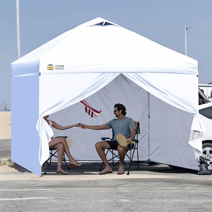 CROWN SHADES 10x10 Canopy Sidewalls (4pck) - Canopy Walls 10x10, Sidewalls for Canopy - Canopy Cover, Canopy Accessories, White