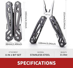 Father‘s Day Gifts for Men Dad Him, WETOLS 21-in-1 Multitools with Pocket Knife, Stainless Steel Self-locking Pliers with 8 Screwdriver Bits, Multi Tool Survival Gear, EDC Knife with Pouch for Outdoor