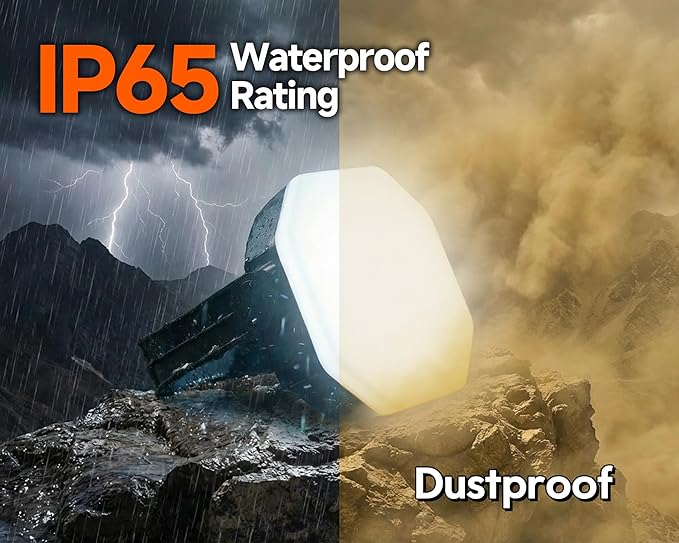 4000LM Camping Light Rechargeable, 3 Lighting Modes, 30W Portable Tent Light with Magnet, IP65 Waterproof Hanging Light for Camping, Hiking, Emergency, Hurricane, Power Outages (Black)