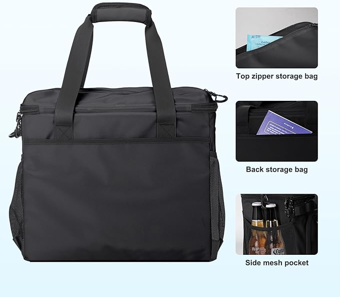 Soft Travel Coolers Bags Insulated Cooling 16hour for Camping Hiking Beach Travel Soft Sided Insulated Cooler Bag 20/48Cans for Women Men