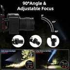 Rechargeable Headlamp High Lumen, 2Pack Super Bright Head lamp with Side Light & Motion Sensor, 7Mode Head Lights for Forehead, Adjustable Focus LED Headlamps for Adults Camping Running Hiking