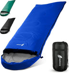 Wolfstone Sleeping Bags for Adults - 3 Season Sleeping Bags with Lightweight Compression Sack for Hiking & Camping - Anti-Snag Zipper, Tear-Resistant Shell & Breathable Lining in Black, Blue or Green