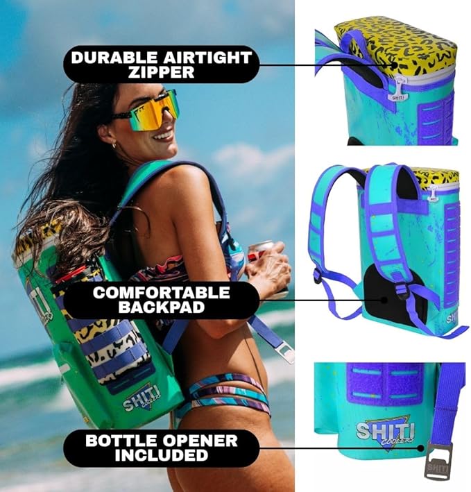 SHITI Coolers Cooler for Camping, Travel, Beach, Soft Lunch Box for Food, Drinks & Ice, Portable, Waterproof 24 Hr Insulated Bag with Shoulder Straps, Customizable
