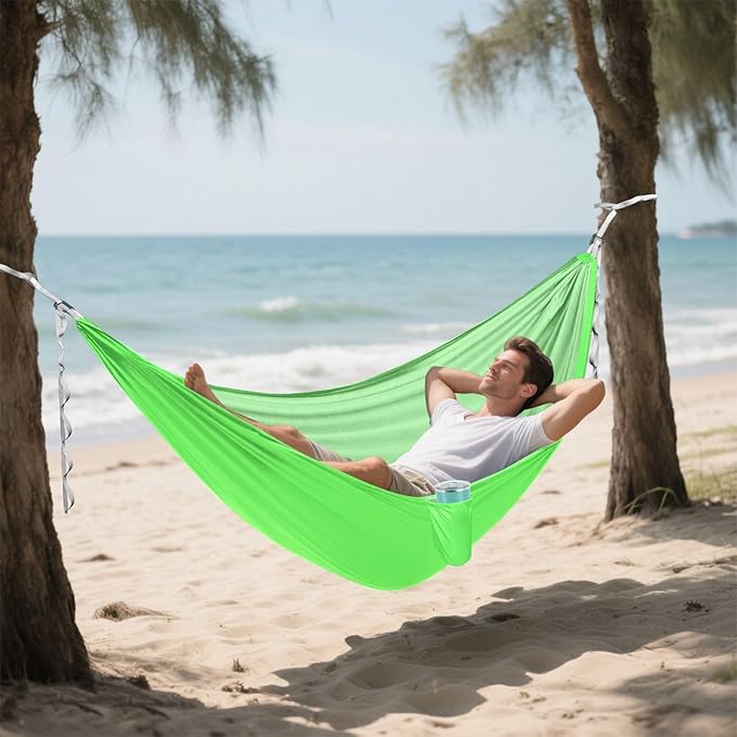 Cobalt Green Camping Hammock Camping Gear with 2 Tree Straps, Quick Dry Hammock 114" x 54"