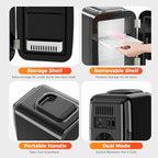 Mini Fridge, 4 Liter/6 Can Mini Makeup Fridge, 110V AC/ 12V DC Portable Thermoelectric Cooler&Warmer for Skincare, Drink, Cosmetic, Medicine, Small fridge for Bedroom, Office, Dorm, Car, Black