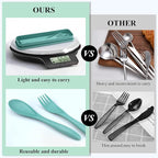 4 Sets Reusable Utensils Set with Case,Travel Utensils Cutlery Set Spoons and Forks Set, Reusable Plastic Utensils for Lunch Box Accessories for Adults, Portable Lunch Utensils Set for Daily
