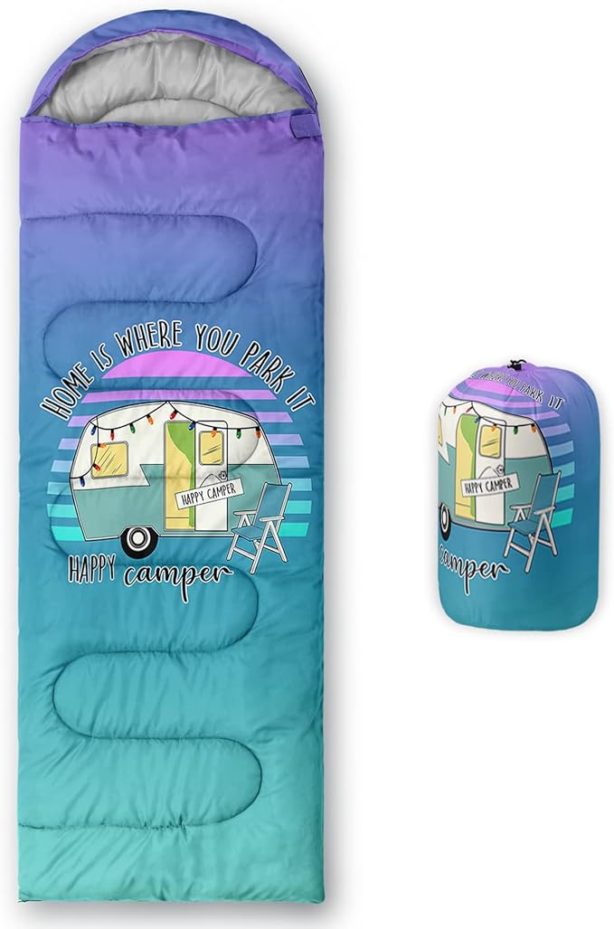 HOSIMA Butterfly Sleeping Bags for Adults and Kids for Camping,Black Gothic Ultralight Sleeping Bag for Cold Weather Summer.