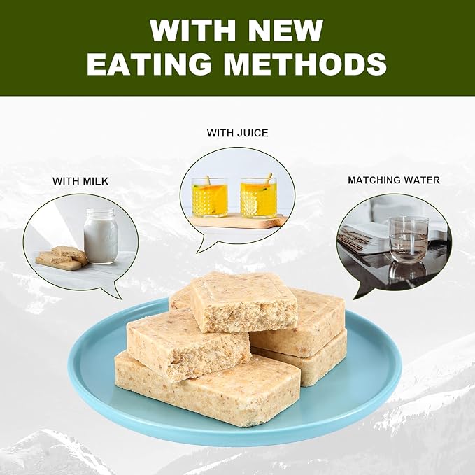 Emergency Food Ration Bars, Survival Tabs Supply for Outdoor Camping Snowstorm Earthquake Disaster Preparedness Kit ，A total of 2 boxes 60 pcs