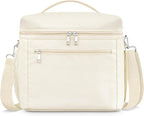 DALINDA Lunch Bag Cooler Bag Lunch Box for Women Men, Insulated Leak Proof LunchBox Lightweight for Picnic,Grocery,Beach,Camping,Travel,Work,Light Beige Cream
