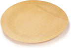 BambooMN Brand - 9" (23cm) Round Disposable Bamboo Veneer Plates, 24pcs