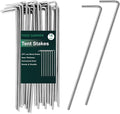 FEED GARDEN 7 Inch Tent Stakes 18 Pack Yard Inflatable Stakes for Outdoor Decorations Metal Pegs Heavy Duty Garden Hooks Camping Tent Spikes for Canopies, Tarp and Outdoor Christmas Decorations