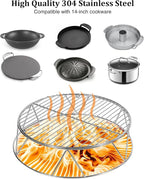 REDCAMP Campfire Grill Grate Top Shield for Solo Stove Bonfire 19.5'' Fire Pit, Stainless Steel Fire Pit Stand and Grill Cooking Grate,Round Cooking Grill Grate for Outdoor BBQ Campfire Picnic Party
