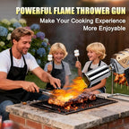 Adjustable Propane Torch Gun – High-Temperature Flame Thrower for Soldering, Welding, Gardening, and Outdoor Cooking – Detachable Design, Easy to Use and Portable (Silver Gold)