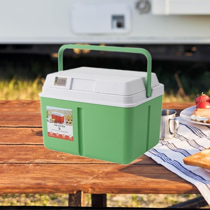 Cooler Box Ice Box 6L Personal with Handle for Freeze/Hot Food Ice Chest Small Insulated Box for Beach Camping Stall Outdoor
