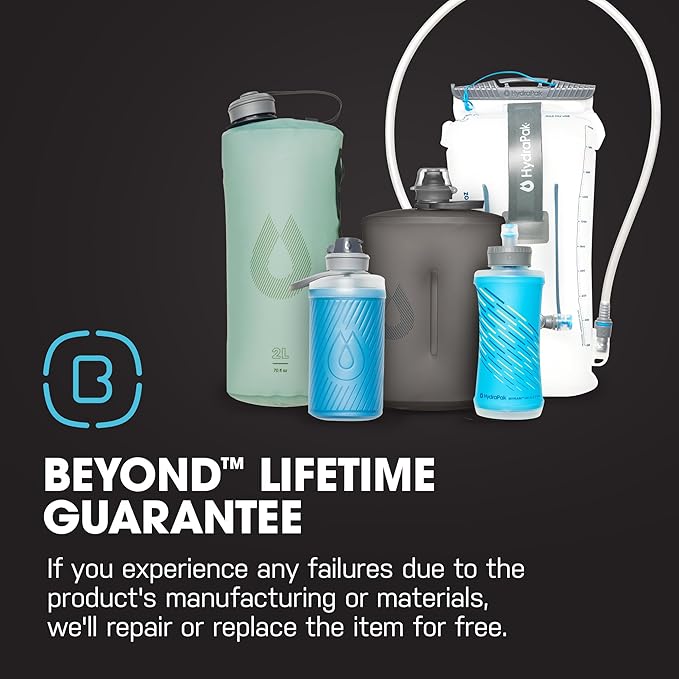 HydraPak UltraFlask+ 500ml - Filtered, Compressible Soft Flask Water Bottle for Hydration Vests and Running Packs with Integrated Water Filter (500ml / 17oz)