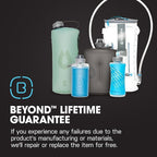 HydraPak UltraFlask+ 500ml - Filtered, Compressible Soft Flask Water Bottle for Hydration Vests and Running Packs with Integrated Water Filter (500ml / 17oz)