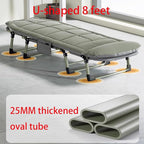Folding Bed with Thick Cotton Mattress, 6-Position Adjustable with Side Pocket Single Person Portable Cot Chair for Bedroom Living Room Office, Outdoor Foldable Camping Cot(180 * 60 * 28cm)