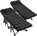 LILYPELLE 2 Pack Folding Camping Cot W/Mattress, 78" L x 32" W x 18" H Cot Bed, Heavy Duty Wide Camping Cot XXL for Adults, Portable Sleeping Cot Bed for Travel Camping/Office, Home Nap