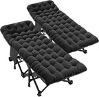 LILYPELLE 2 Pack Folding Camping Cot W/Mattress, 78" L x 32" W x 18" H Cot Bed, Heavy Duty Wide Camping Cot XXL for Adults, Portable Sleeping Cot Bed for Travel Camping/Office, Home Nap
