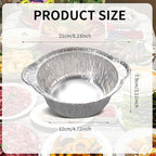 28 Pcs Disposable Aluminum Pot with Lid Round Foil Pans for Cooking, Baking, and Heating Food Container for Vacation, Camping, and Party Supplies (33.8 oz)