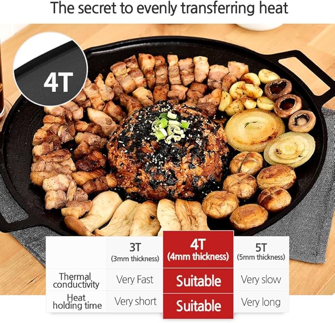 Korean BBQ 3 IH Griddle Grill Pan with Bag, Nonstick Coating, All Stove(Gas, Electric & Induction),Indoor Outdoor Griddle(16in)