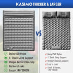KASIMO Double Sleeping Pad for Camping,5" Ultra-Thick 1.4x2M for 2 Person with Pillow Built-in Foot Pump Inflatable Sleeping Mat for Backpacking, Hiking, Traveling, Tent, Portable Camping Mat