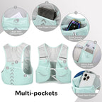 Lightweight Running Vest with 2pcs 500ml Water Bottle for Men Women, Reflective Water Vest Hydration Pack Hydropack for Hiking, M/L