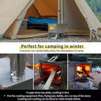 Portable Wood-Burning Stove for Camping with Backpack and 8.6 ft Chimney Pipe; Lightweight and Foldable for Tent, Hunting, Ice Fishing, Travel; Ideal Gift for Campers, Outdoor Accessories