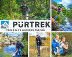 Trek Pole Water Filtration System Set – The Worlds First Trek/Hiking Pole & 2 Stage Water Purifier Removes Unwanted Particles - Ultralight Walking Stick with Water Filter