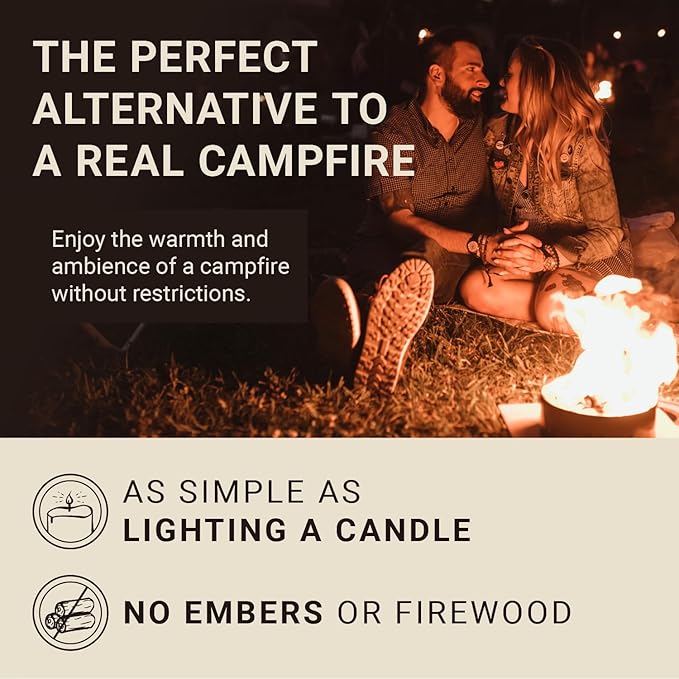 Radiate XL 8" Portable Campfire As Seen On Shark Tank - Up to 2 Hours of Burn Time - Reusable Travel Fire Pit for Camping, Patios & Beach Days - Portable Fire Pit - Made in USA