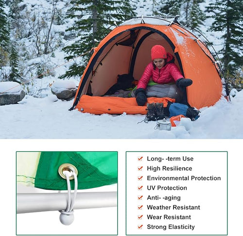 50PCS Mini White Ball Bungee Cords, 4 Inch Heavy Duty Outdoor Bungee Cord with Balls, Tarp Tie Down Bungee Balls for Shelter, Camping, Cargo,Tent Poles UV Resistant（Ball Size 1 inch）