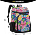 Tropical Pineapples Fruits Cooler Backpack Insulated Leak Proof Beach Cooler Bag Soft Lunch Picnic Hiking Camping Backpack Cooler
