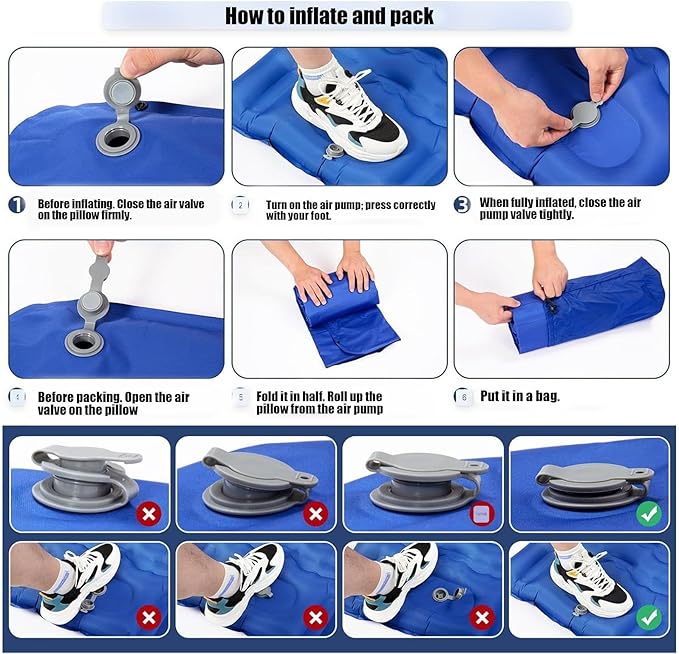 Sleeping Mat | Inflatable Waterproof Outdoor Gear - Self Inflating Sleeping Pad - for Backpacking Tent Hiking Traveling Beach