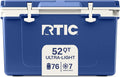 RTIC Ultra-Light 52 Quart Hard Cooler Insulated Portable Ice Chest Box for Beach, Drink, Beverage, Camping, Picnic, Fishing, Boat, Barbecue, 30% Lighter Than Rotomolded Coolers