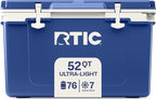 RTIC Ultra-Light 52 Quart Hard Cooler Insulated Portable Ice Chest Box for Beach, Drink, Beverage, Camping, Picnic, Fishing, Boat, Barbecue, 30% Lighter Than Rotomolded Coolers