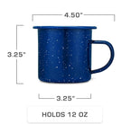 COLETTI Classic Enamel Set Coffee Percolator & Mugs — The Most Nostalgic Camping Coffee Pot, Now Modernized [Blue Enamel, 12 Cup Percolator Coffee Pot & Set of 4 Mugs]