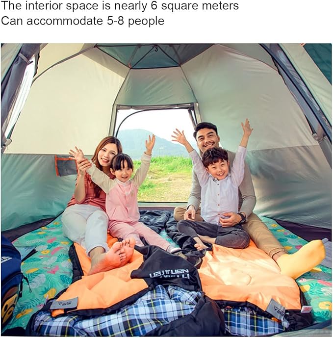 Family Tent Pop Up Tent for 5-8 Man Camping Quick Setup Tent,Hexagon Tent Portable Waterproof Tent 110x94 x57 with Carry Bag for Family Camping & Hiking
